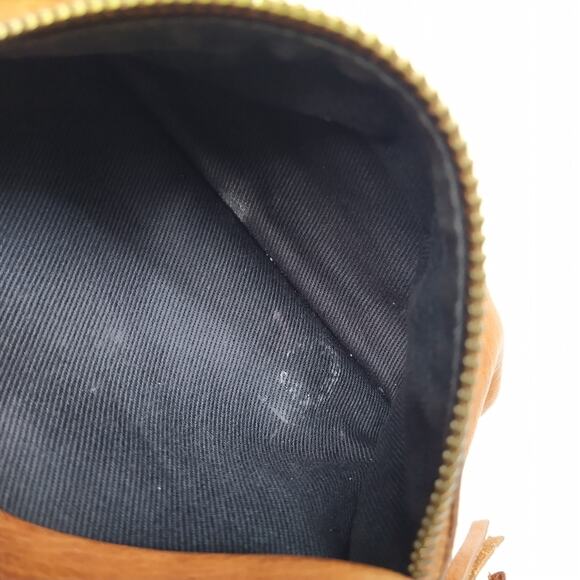 Madewell Brown Leather Zipper Pockets Top handle Backpack